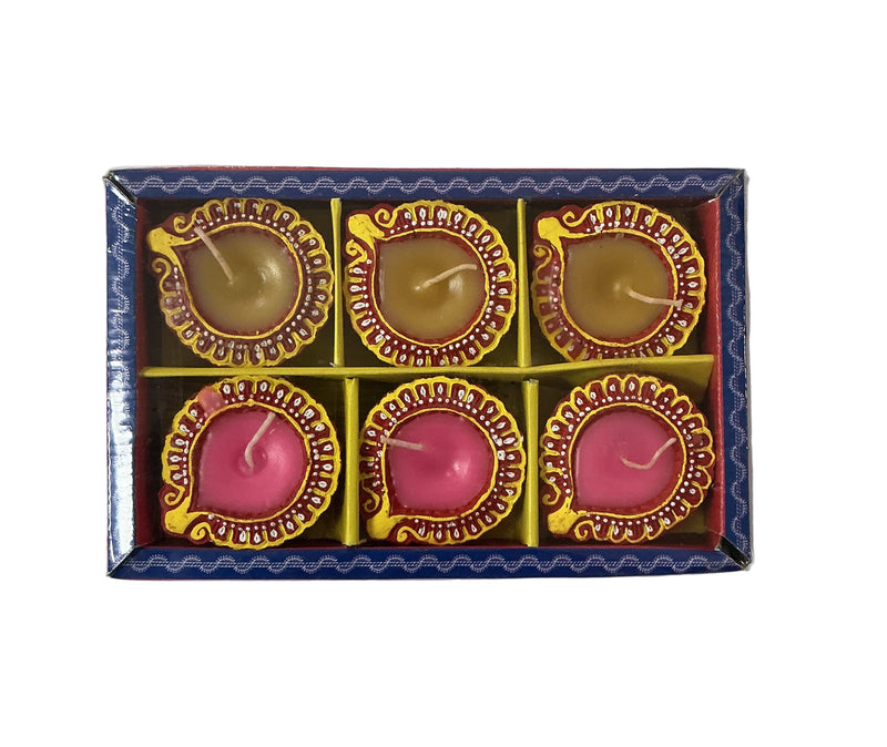 Diwali Designer Clay Diyas With Wax 6 Pack AW5