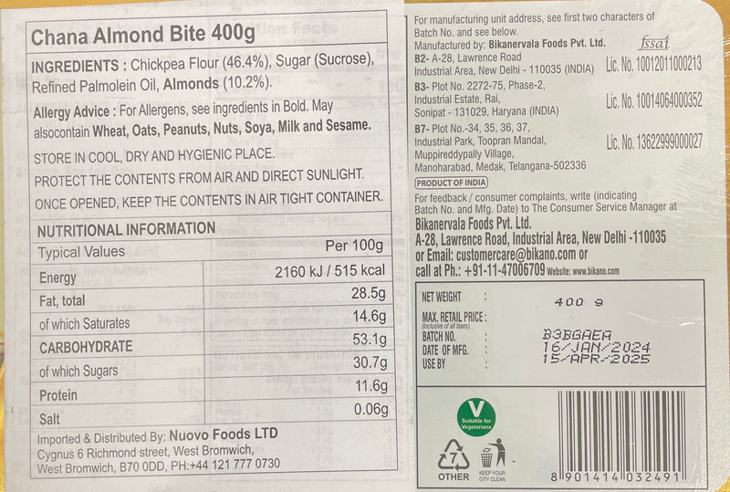 Bikano Chana Almond Bite 400g PM