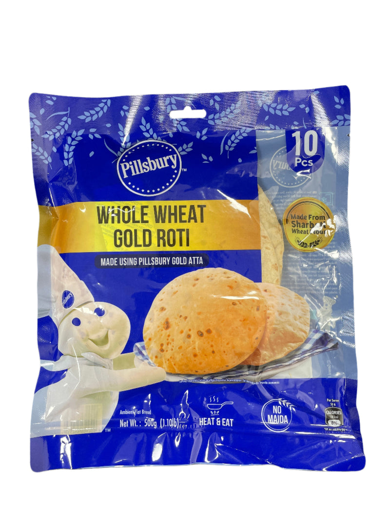 Pillsbury Roti Whole Wheat Gold 500g 10Pcs