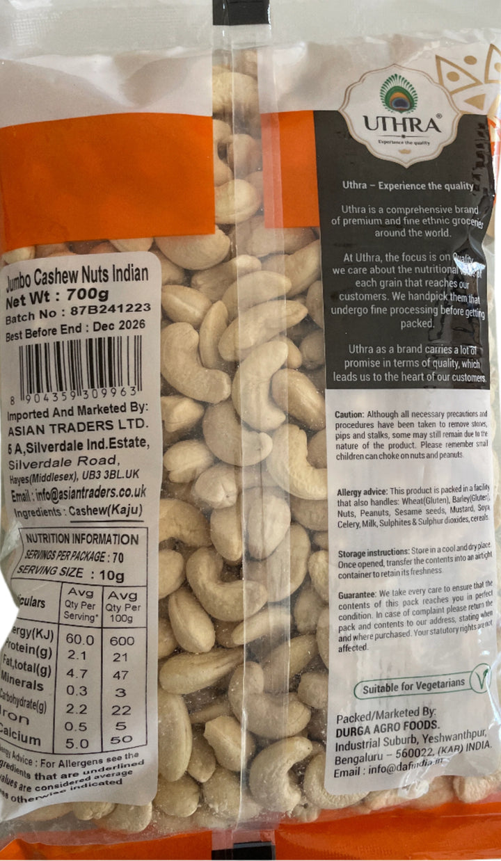 Uthra Cashew Jumbo Nuts Indian 700g