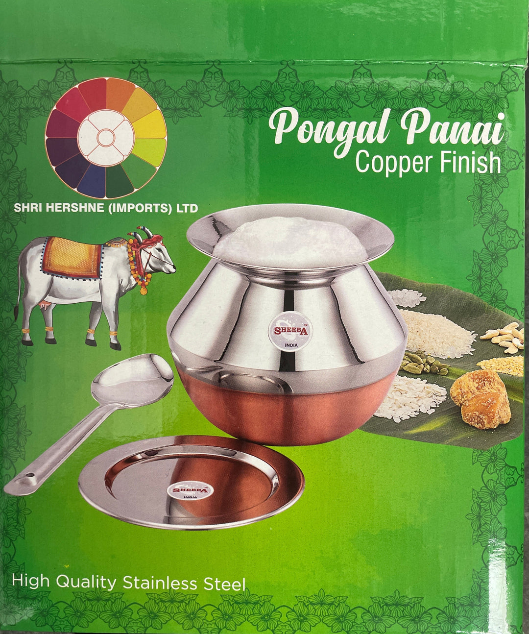 Pongal Kit Panai Steel Copper Finish