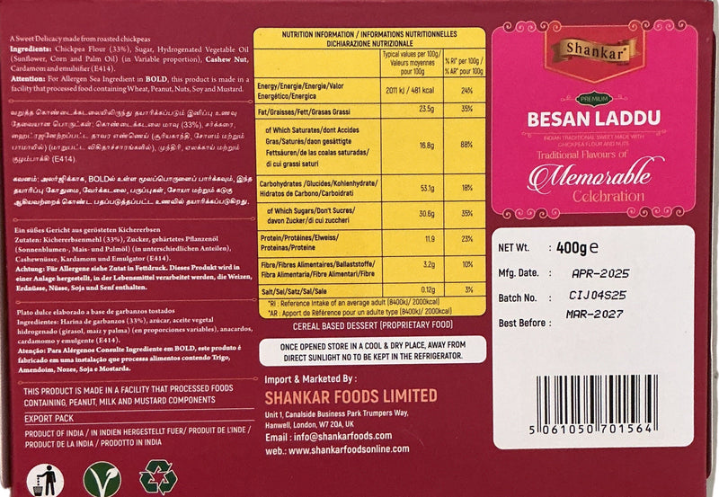 Shankar Premium Besan Laddu 400g