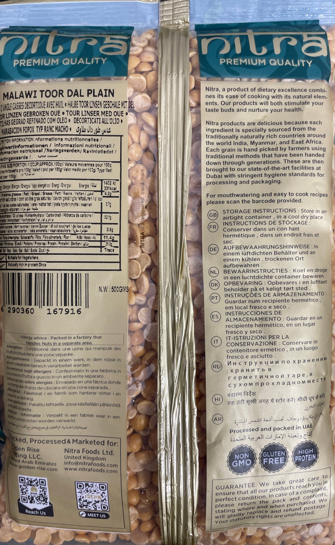 Nitra Lentils Toor Dall Plain Malwai 500g Buy 1 Get 1 Free Mix & Match