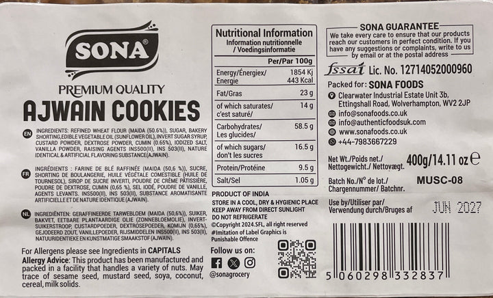 Sona Cookies Ajwain 400g