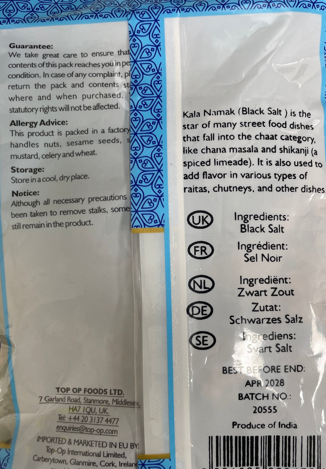 Top Op Kala Namak Whole 100g