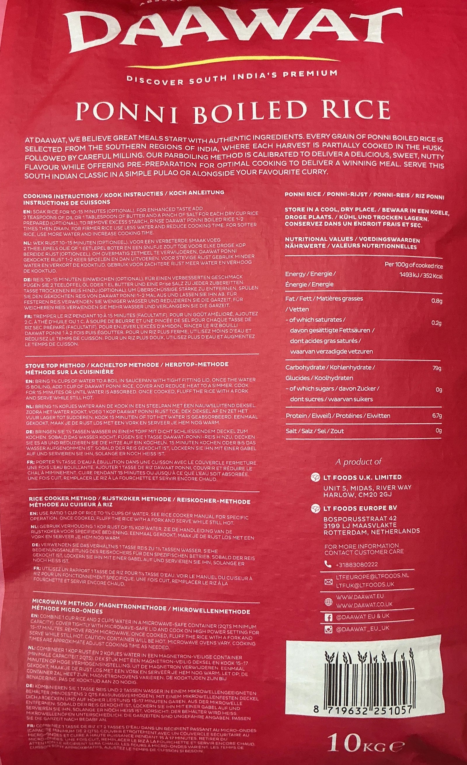 Daawat Rice Ponni Boiled 10Kg - ExoticEstore