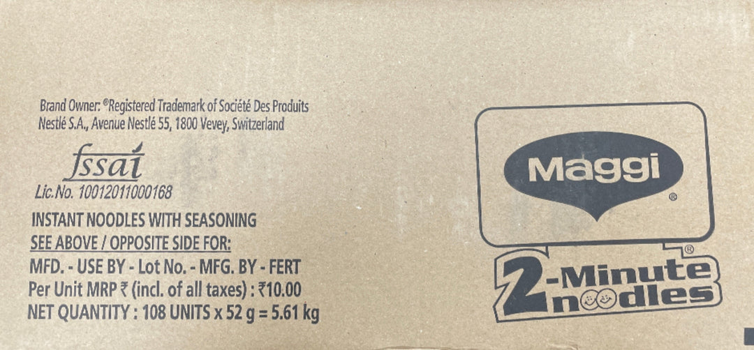 Maggi Masala Noodles Box 52g X 108pcs BBE JAN 2026