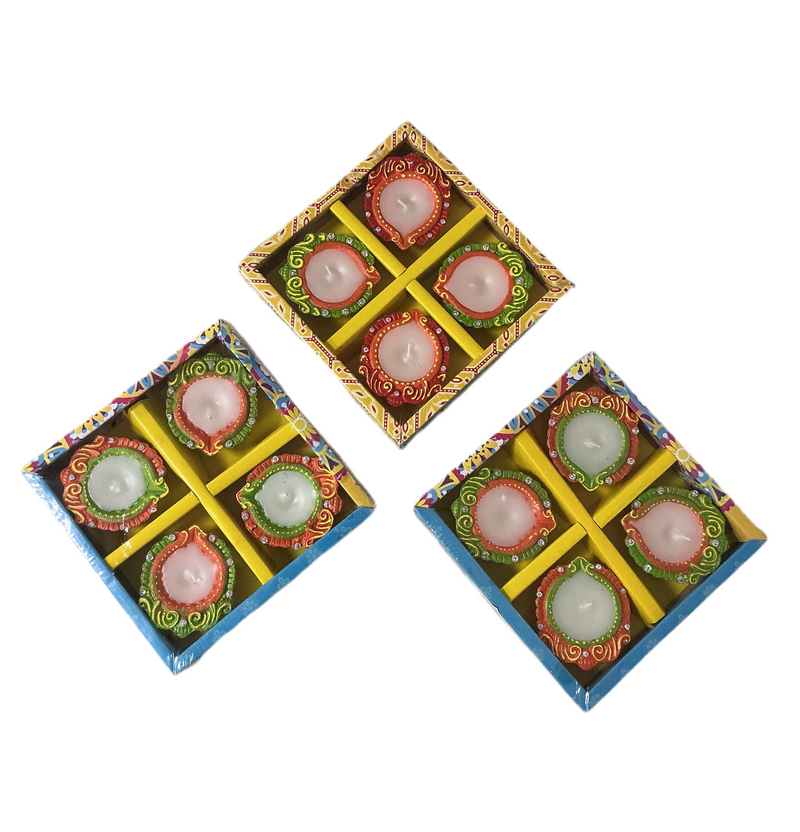 Diwali Designer Clay Diya With Wax 12 Pack C4