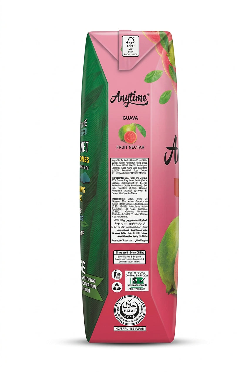 Anytime Fruit Drink Guava 1ltr