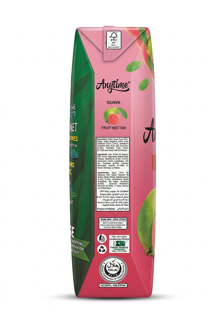 Anytime Fruit Drink Guava 1ltr