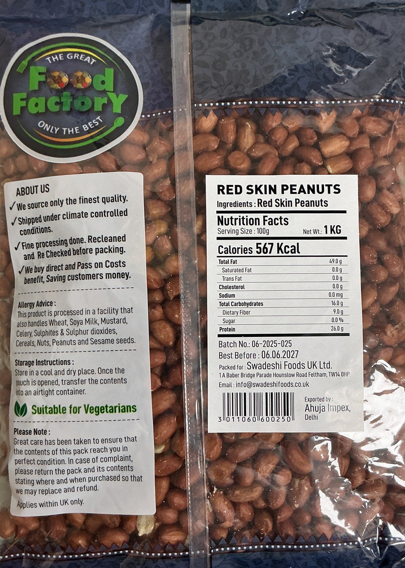 Food Factory Peanut Red Skin 1Kg