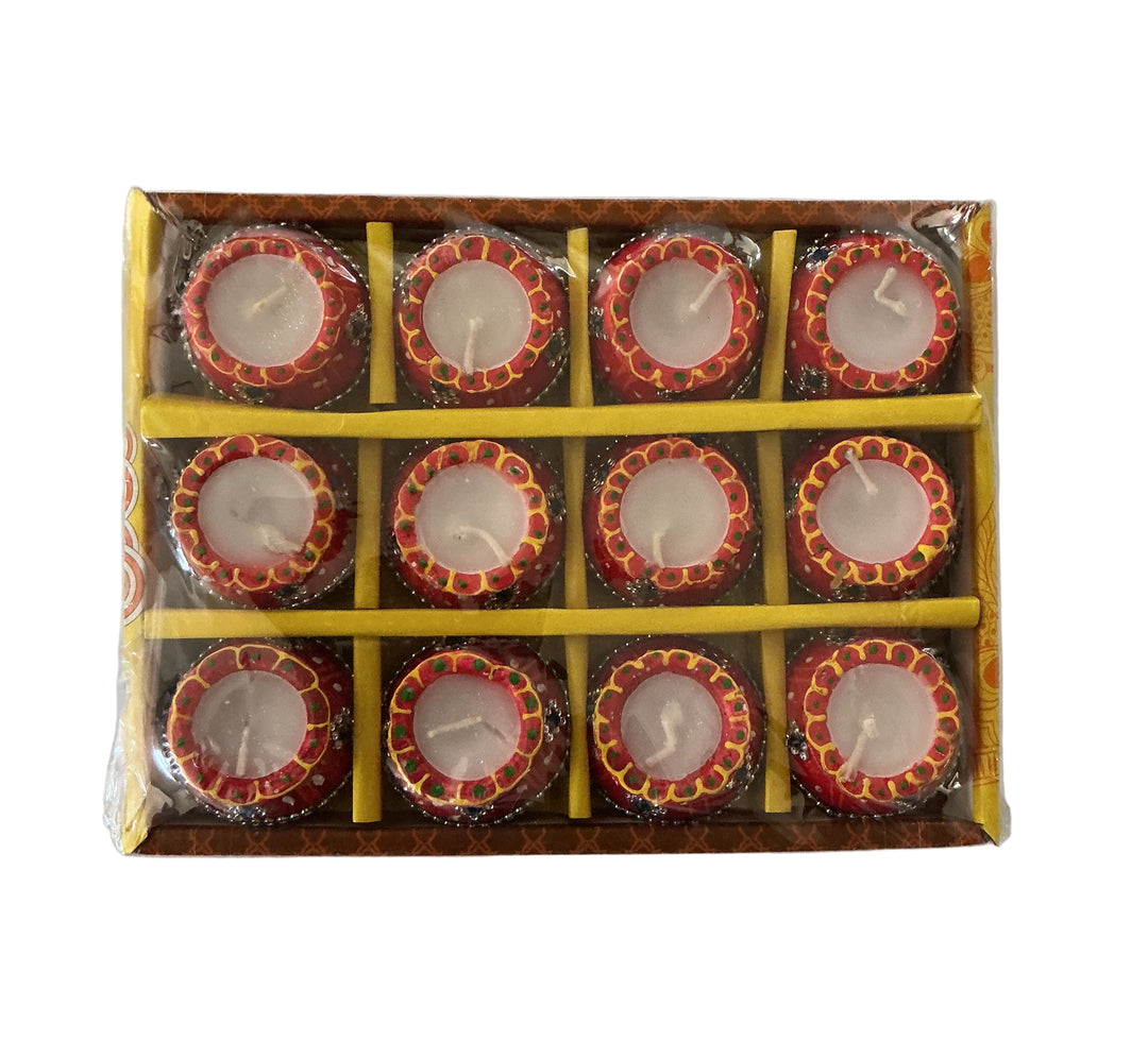 Diwali Designer Clay Diyas With Wax 12 Pack AW3