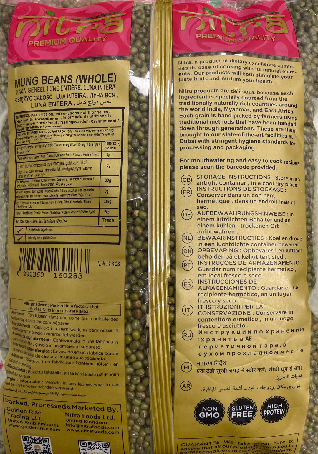 Nitra Beans Mung Whole Premium Quality 2Kg
