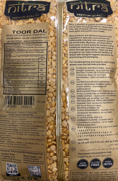Nitra Toor Dal Plain Premium Quality 2Kg