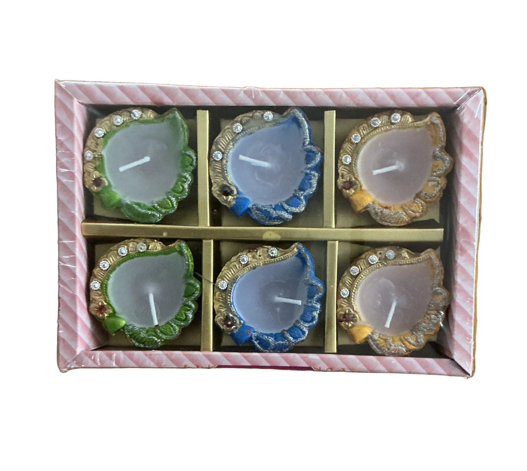 Diwali Designer Clay Diyas With Wax 6 Pack A2