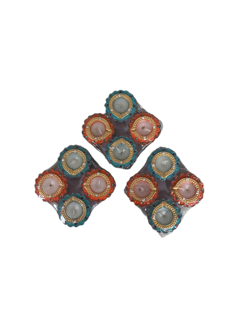 Diwali Designer Clay Diyas With Wax 12 Pack C14