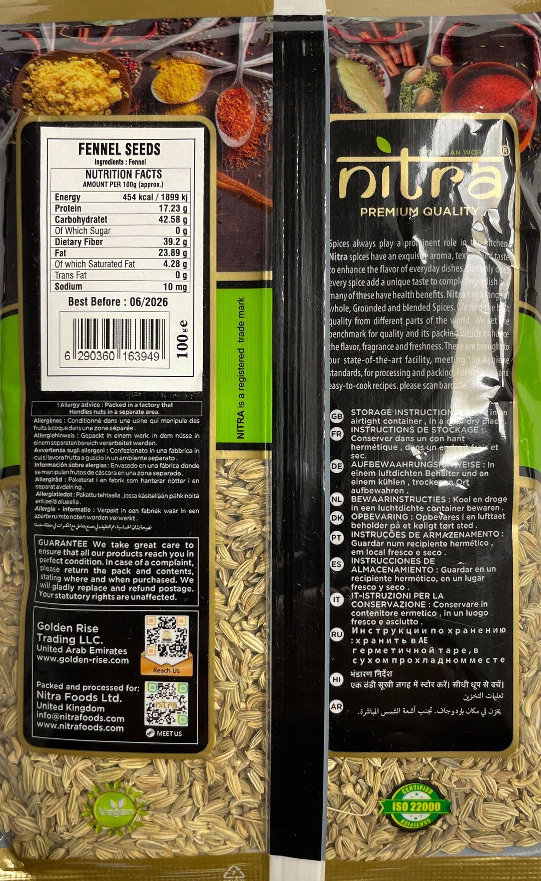 Nitra Fennel Seeds 100g