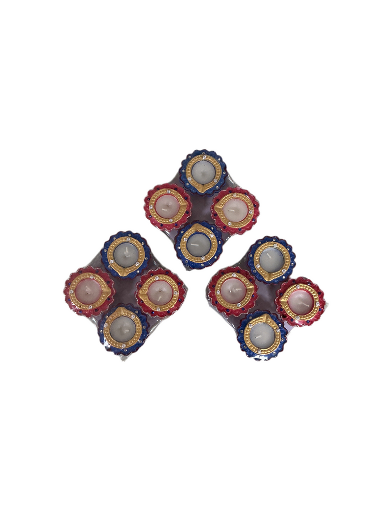 Diwali Designer Clay Diyas With Wax 12 Pack C15