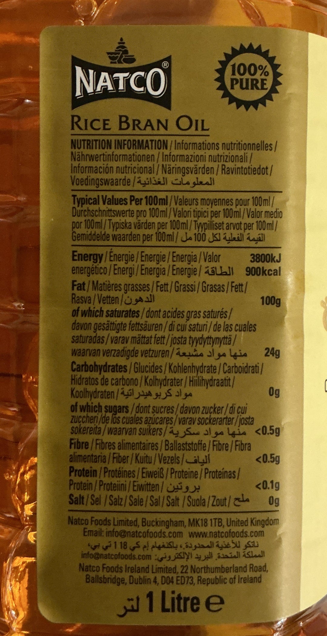 Natco Rice Bran Oil 1ltr