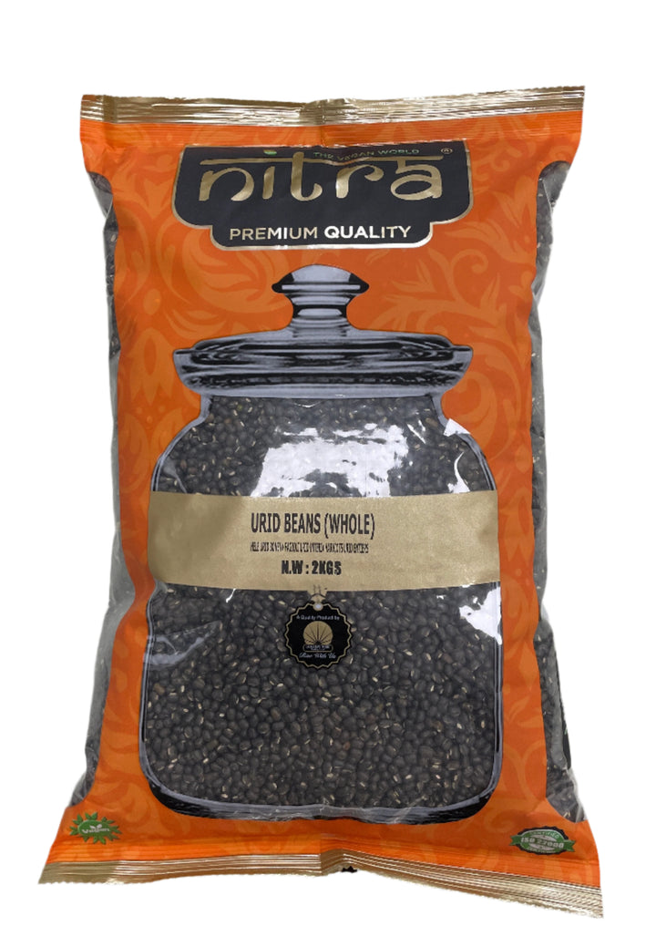 Nitra Beans Urid Whole Premium Quality 2Kg