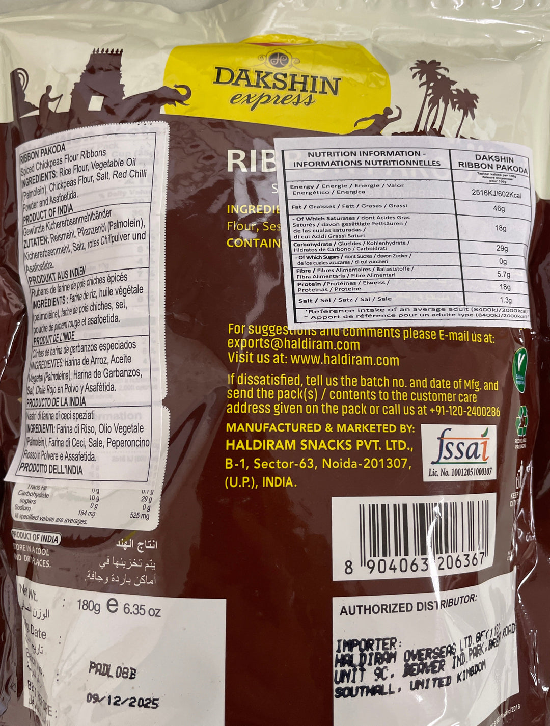 Haldirams Dakshin Express Ribbon Pakoda 180g