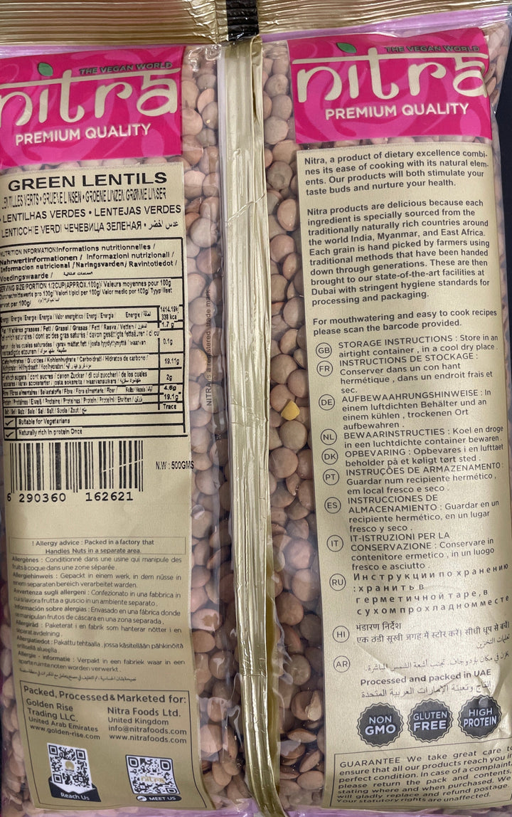 Nitra Lentils Green Dall 500g Buy 1 Get 1 Free Mix & Match