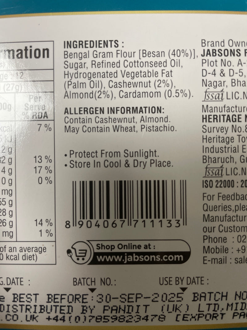 Jabsons Besan Laddu Dry Fruit 400g