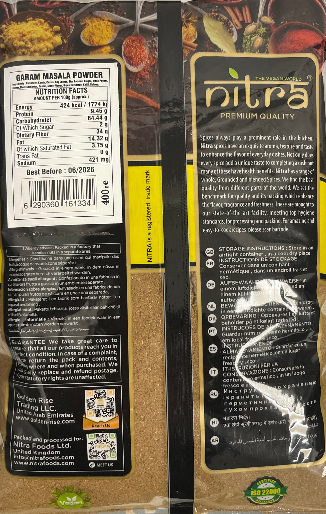 Nitra Garam Masala Powder 400g