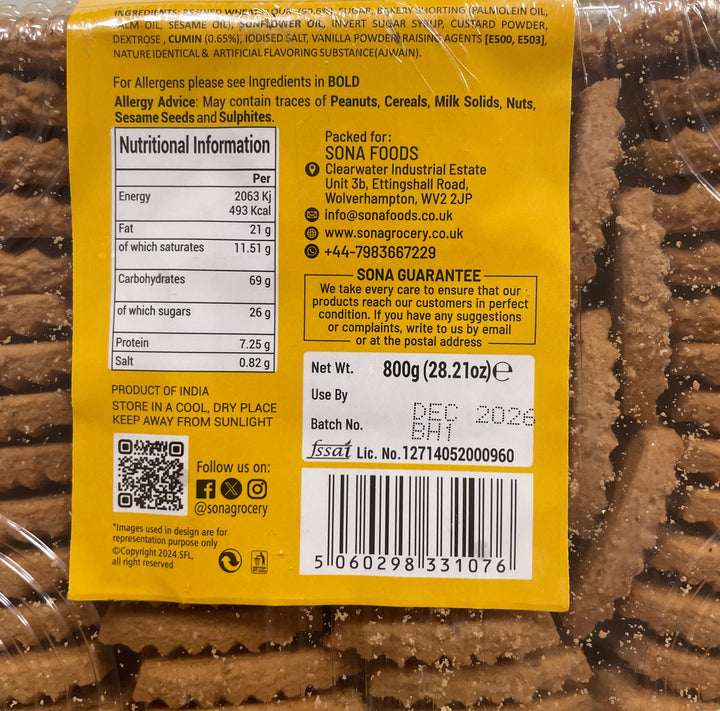 Sona Biscuits Ajwain 800g