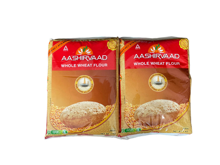 Aashirvaad Flour Whole Wheat Chakki Atta 10kg 2x5kg BBE 13 SEP 2025 - ExoticEstore
