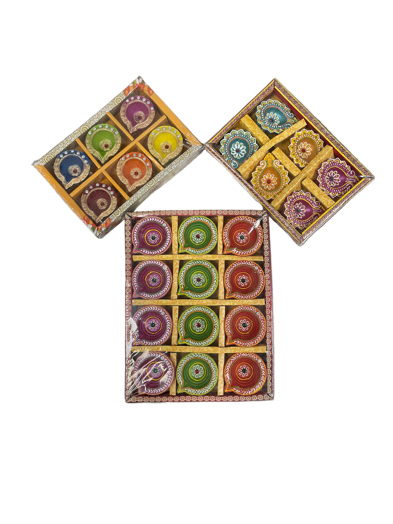 Diwali Designer Clay Diyas Assorted 24 Pack B11