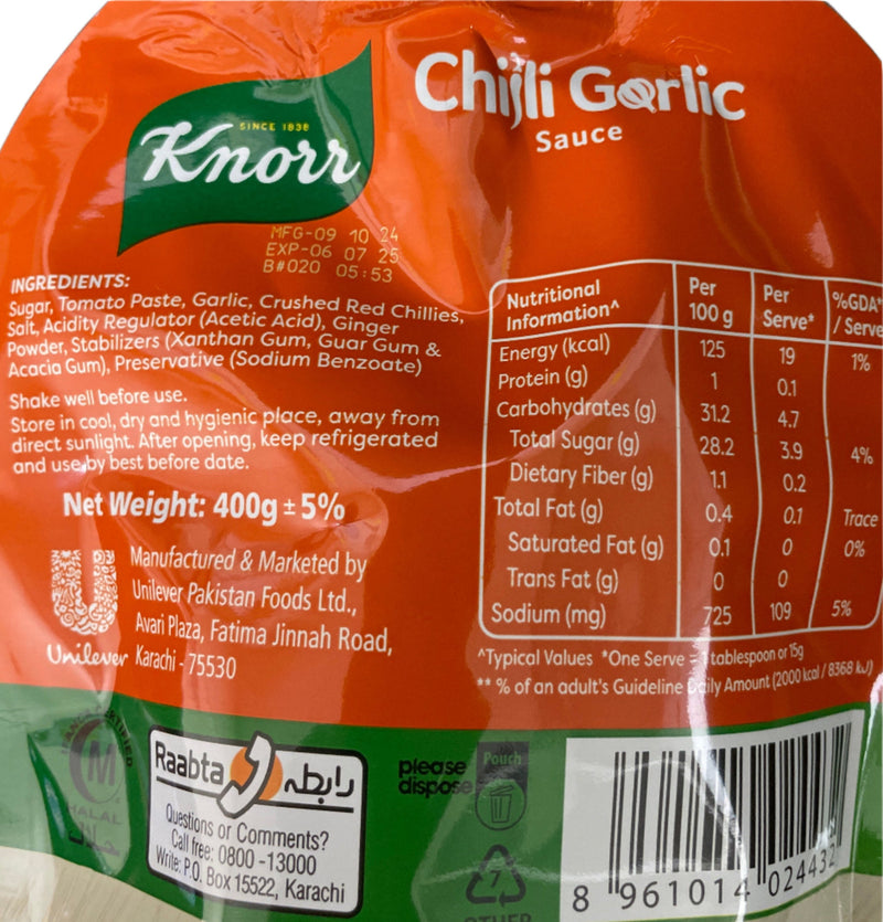 Knorr Sauce Chilli Garlic 400g EXP 06/07/2025
