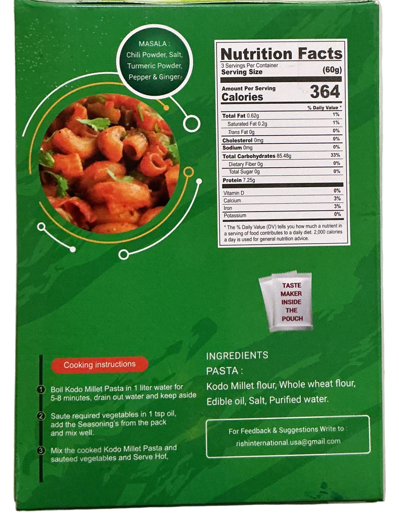 Shree Krishna Kodo Millet Macaroni Pasta 180g