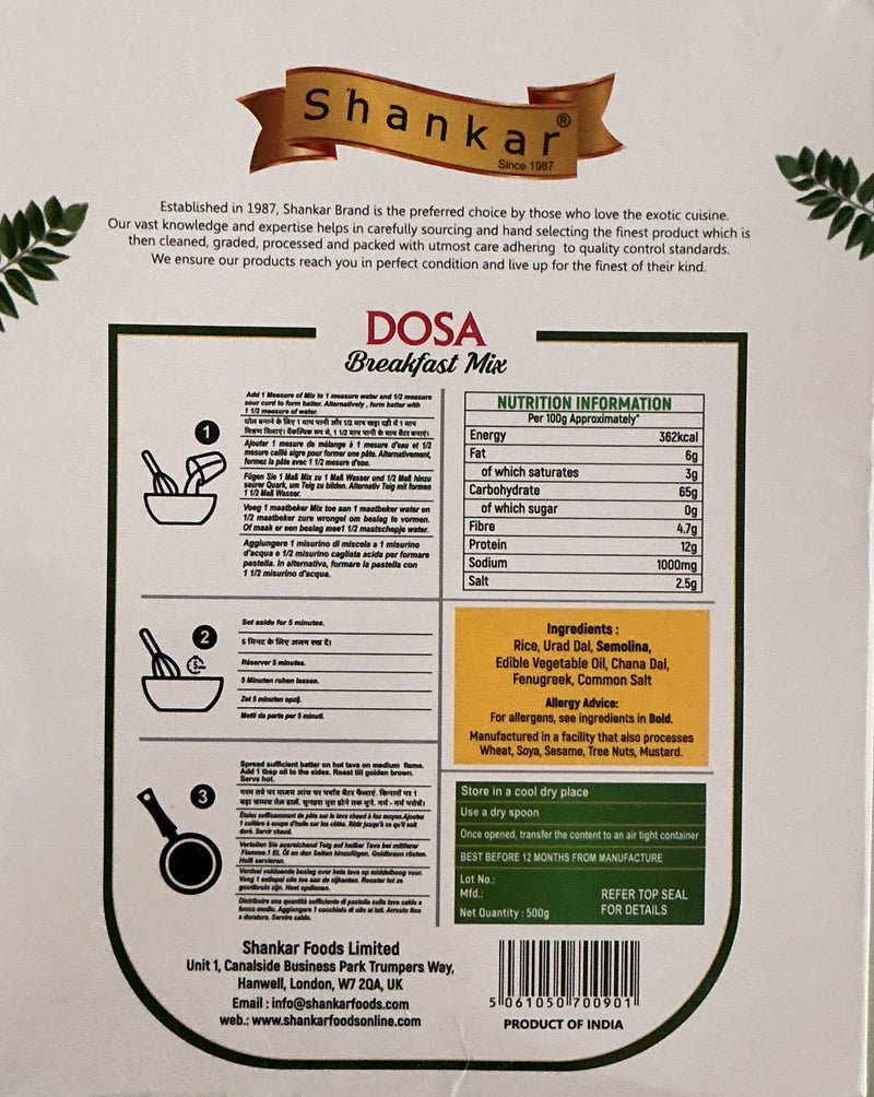 Shankar Dosa Mix 500g BBE SEP 2025