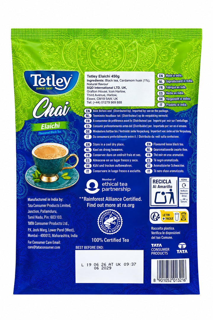 Tetley Chai Premium Loose Leaf Tea Elaichi 450g
