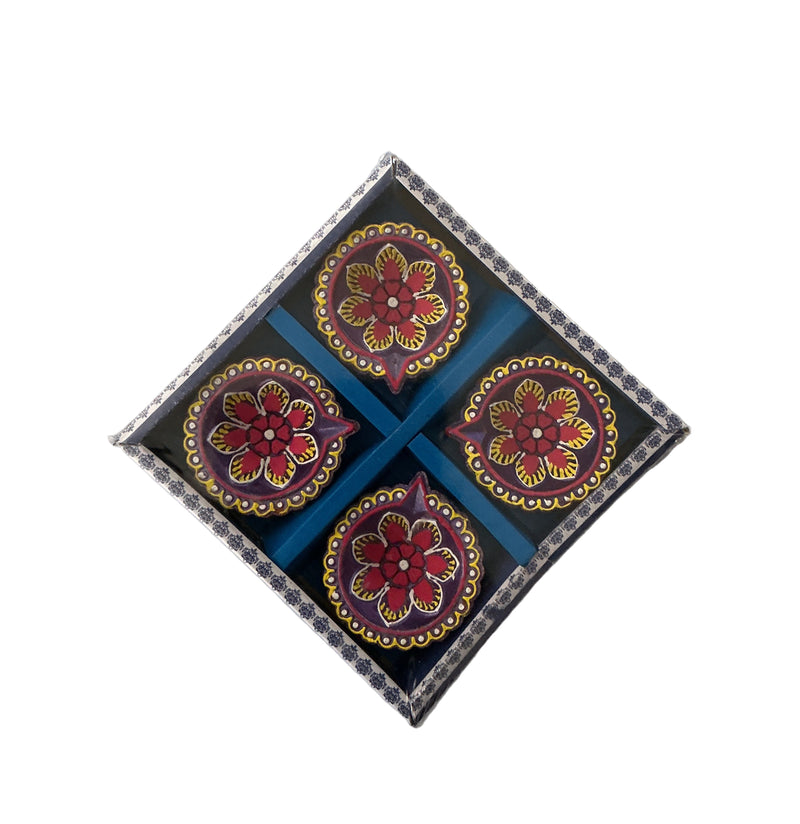 Diwali Designer Clay Diyas 4 Pack AA6