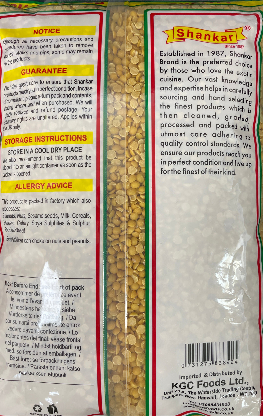 Shankar Lentils Toor Dall Indian 2Kg
