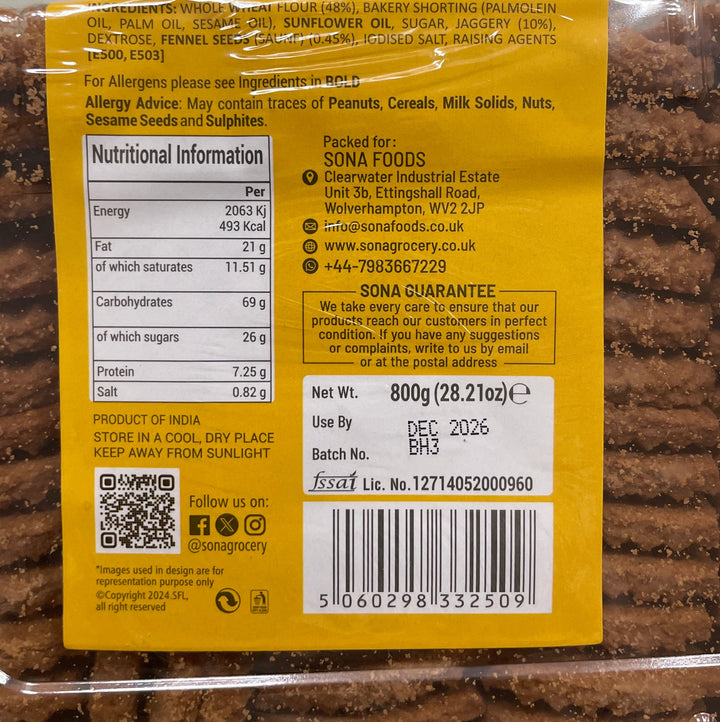 Sona Biscuits Gur Saunf 800g