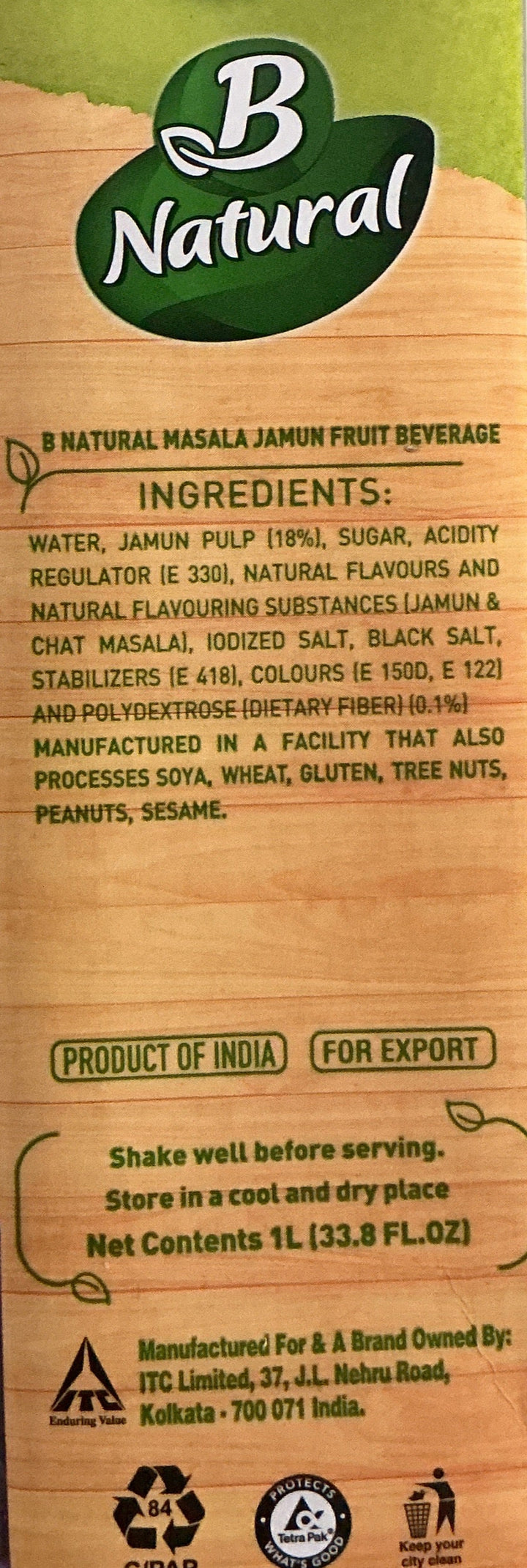 B Natural Juice Masala Jamun 1ltr