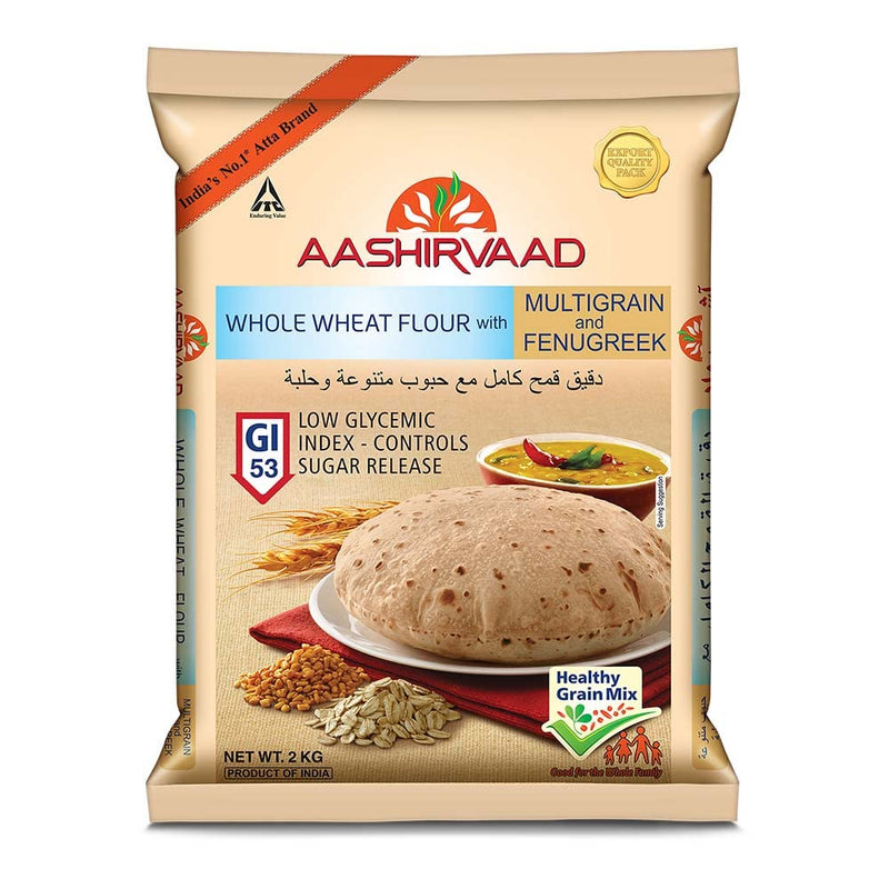 Aashirvaad Atta Whole Wheat with Multigrain & Fenugreek 2Kg