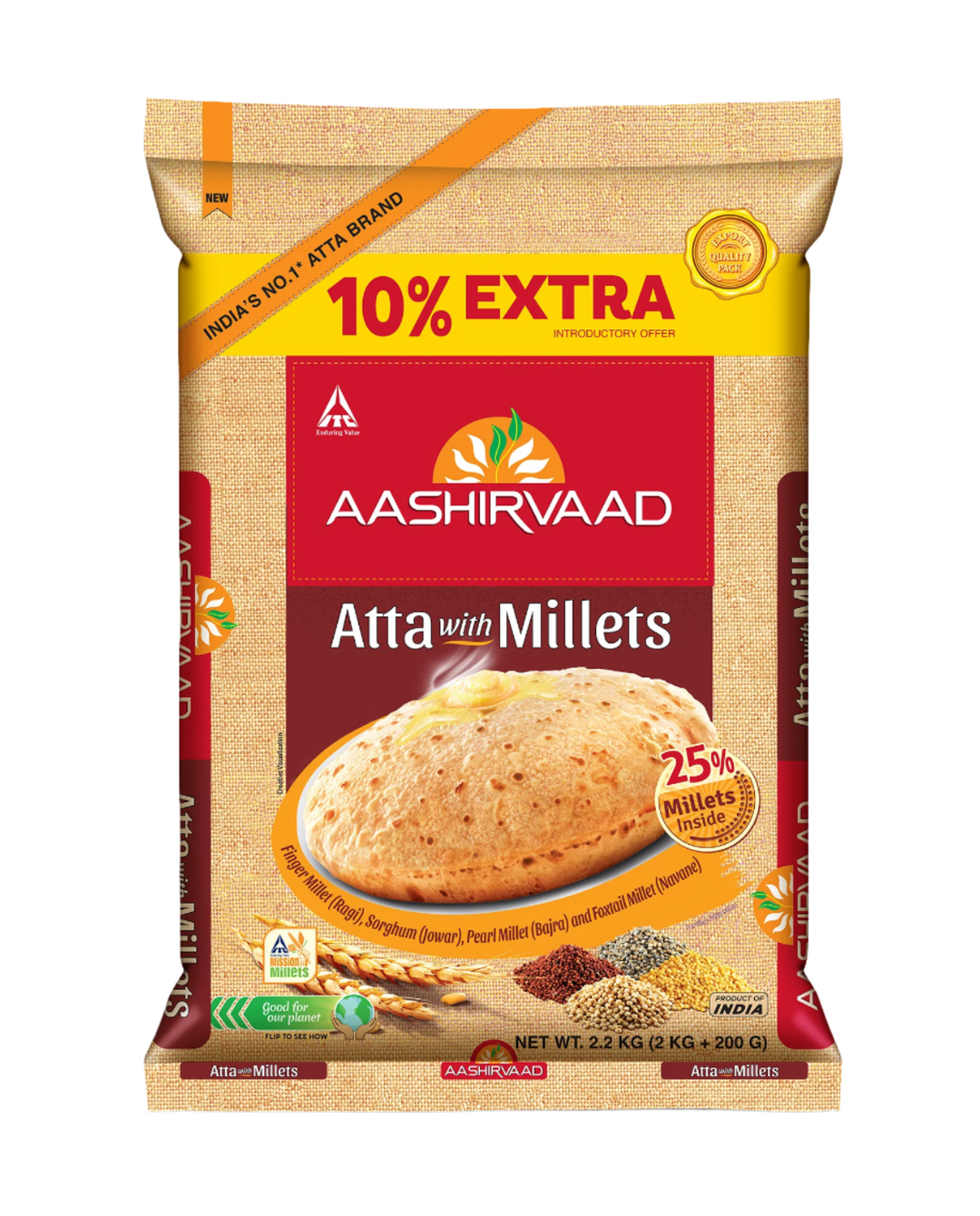 Aashirvaad Atta With Millets 2Kg