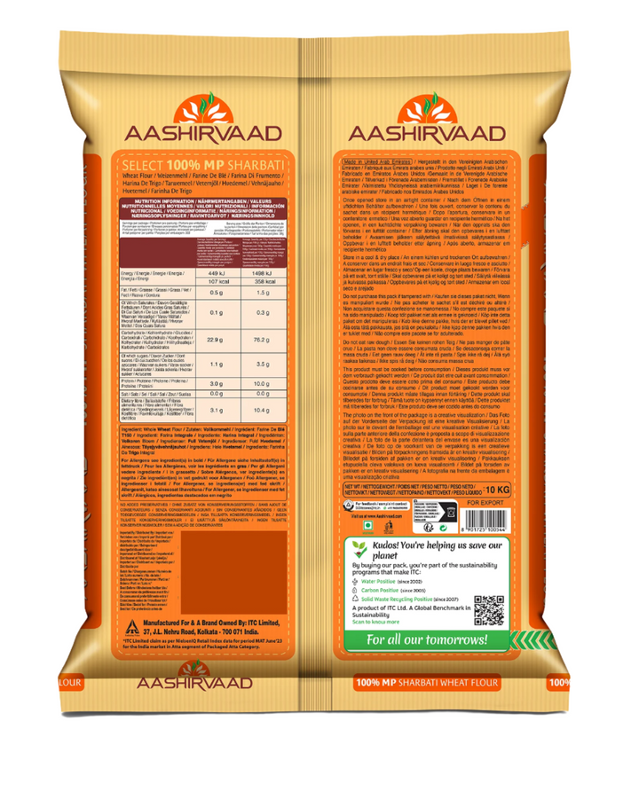 Aashirvaad Flour Sharbati Select Atta 10Kg