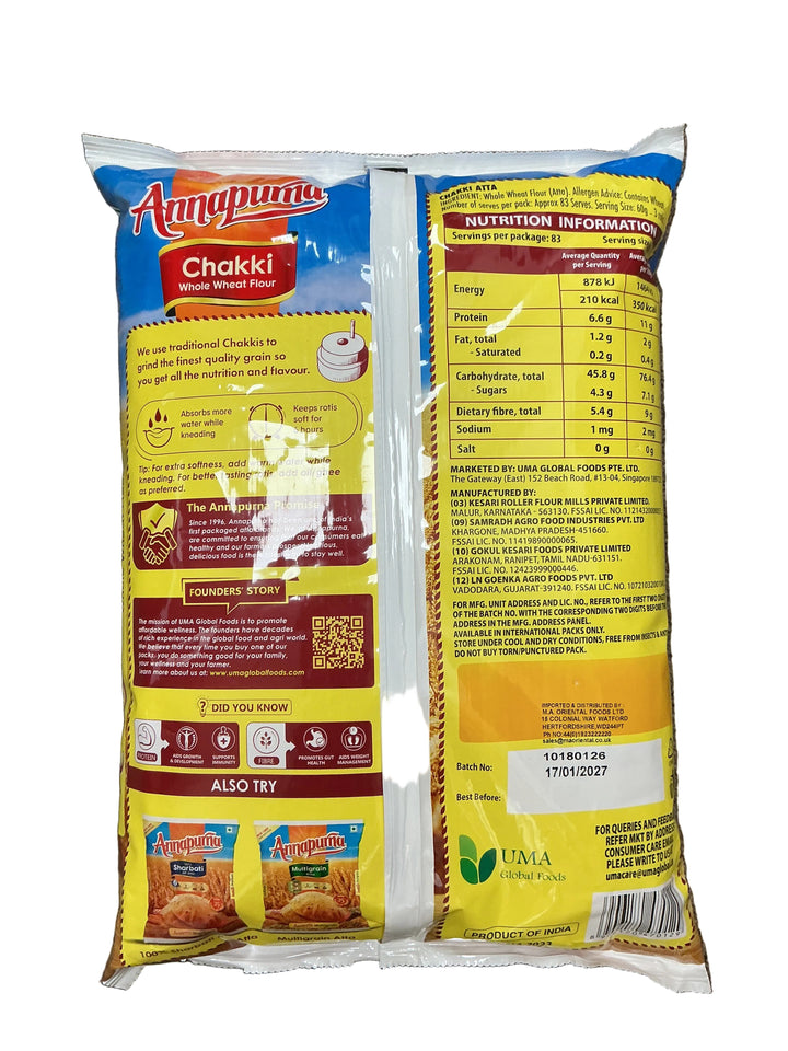 Annapurna Flour Chakki Whole Wheat Atta 5kg
