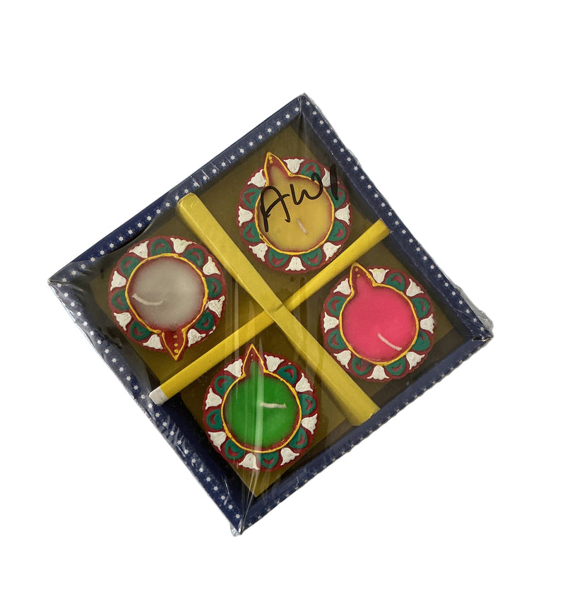 Diwali Designer Clay Diyas With Wax 4 Pack AW1