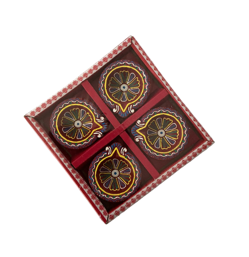 Diwali Designer Clay Diyas 4 Pack AA3