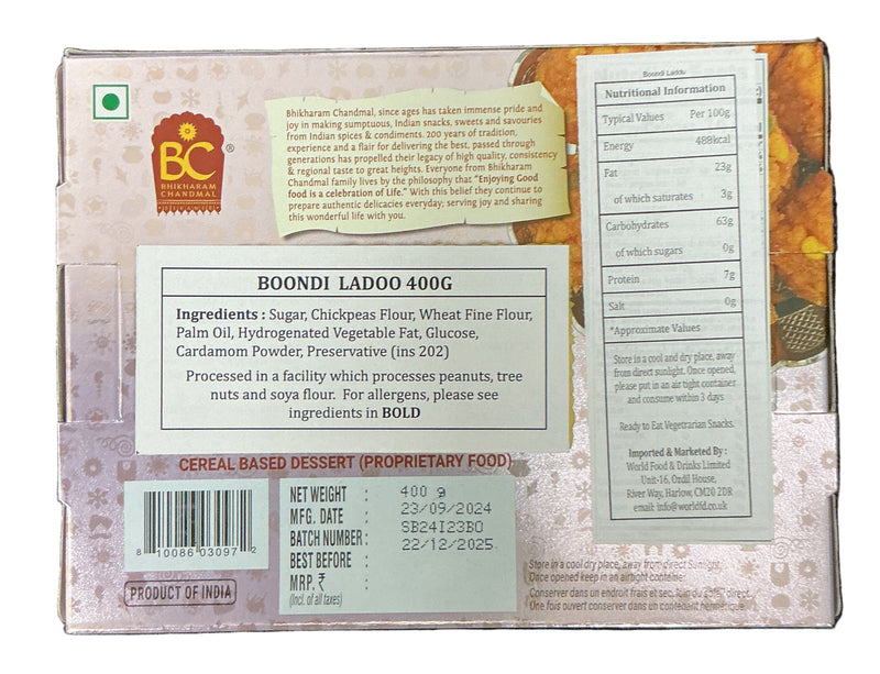 Bhikharam Chandmal Laddu Boondi 400g