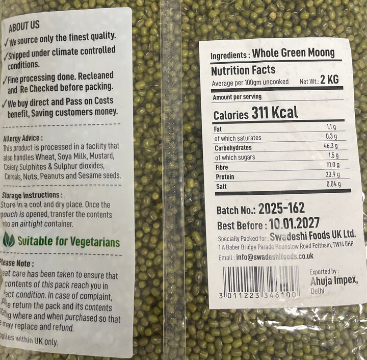 Food Factory Beans Green Mung Indian 2Kg