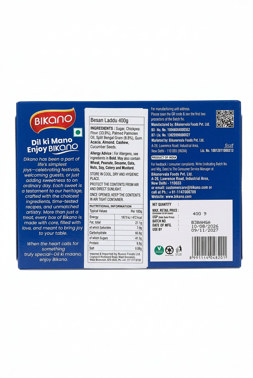 Bikano Sweets Royal Besan Laddu 400g