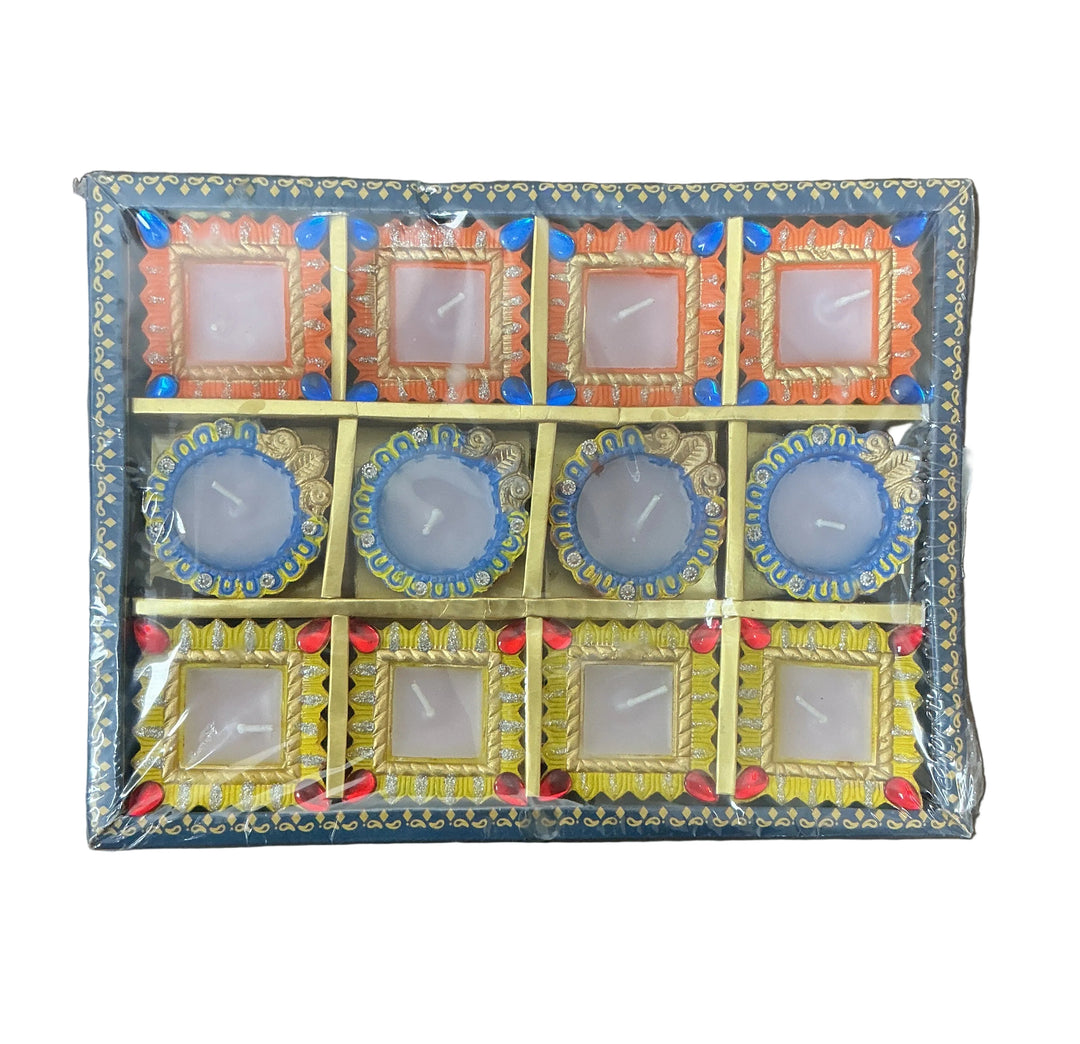 Diwali Designer Clay Diyas With Wax 12 Pack A6