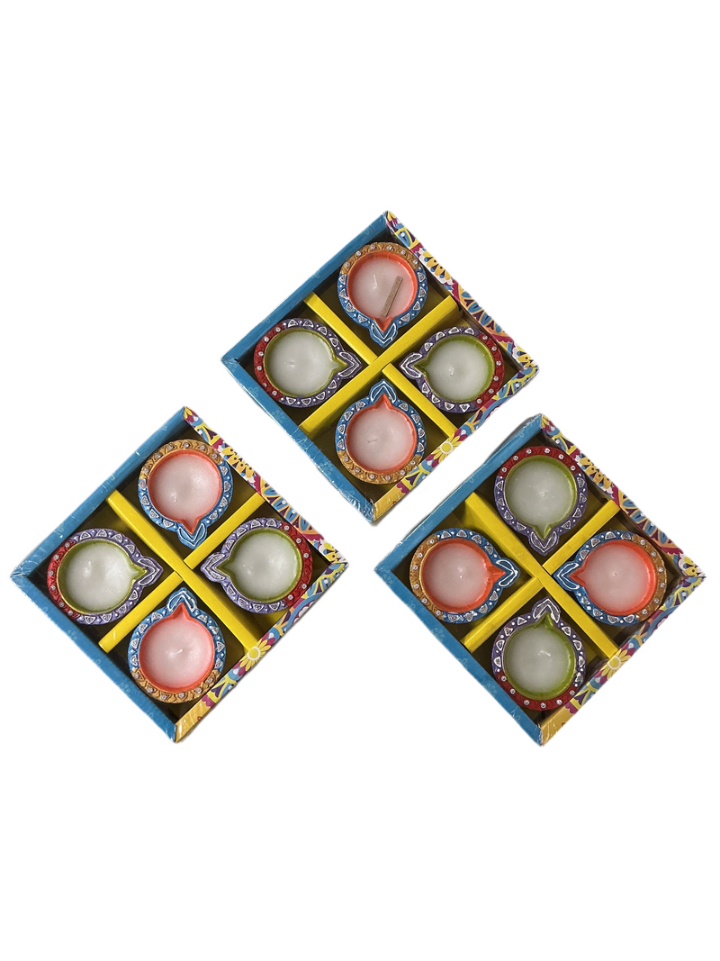 Diwali Designer Clay Diyas With Wax 12 Pack C6
